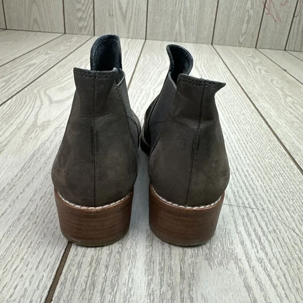 Eileen Fisher Brown Suede Chelsea Ankle Boot Size‎ 6 Wedge Heel Bootie